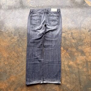 Five Four Mens Straight Leg Jeans Faded Black Denim Size 38